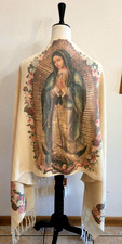 Virgen de Guadalupe Religious Rebozo, shawl, pashmina, scarf, chal / Wrap