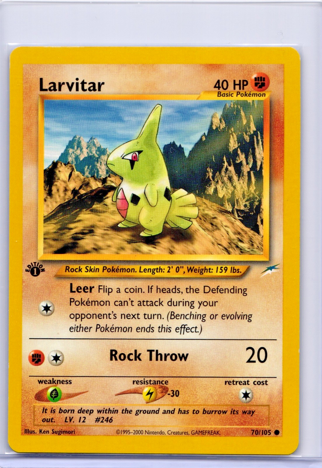 Larvitar 1st Edition 70/105 Common Neo Destiny Pokemon Vintage WOTC NM 2002
