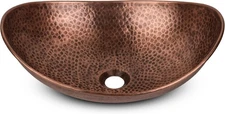 Monarch Abode 17086 Copper Hand Hammered Harbor Bathroom Vessel Sink (19 inches)