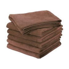 6pcs 24" x 12" Microfiber Cleaning Cloth Absorbent Brown