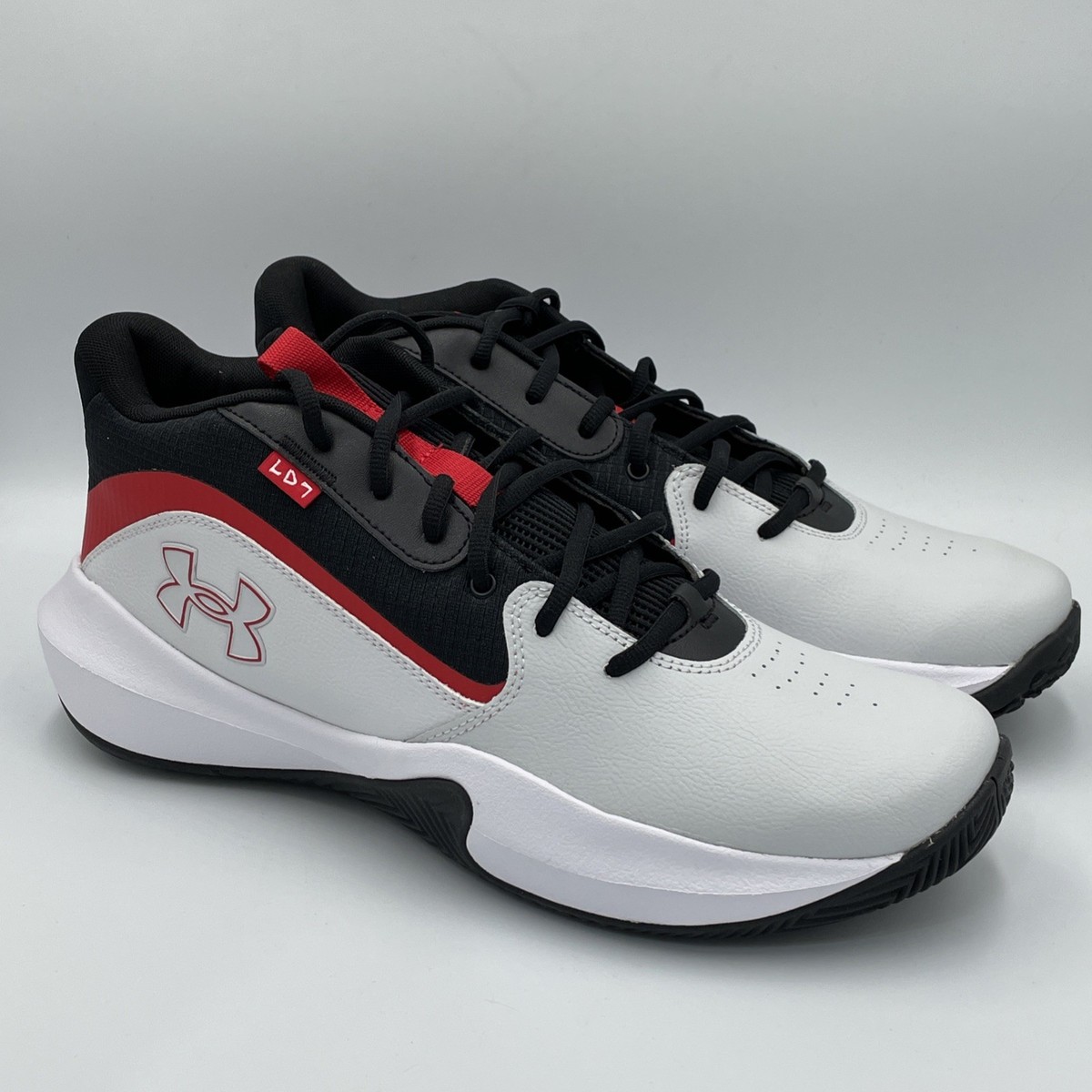 Under Armour Lockdown 7 Shoes Mens Size 14 Black White Red  display picture 2