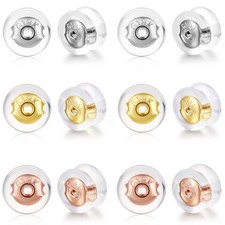 Earring Backs,18K Gold Silicone Earring Backs Replacements for Studs/Droopy E...