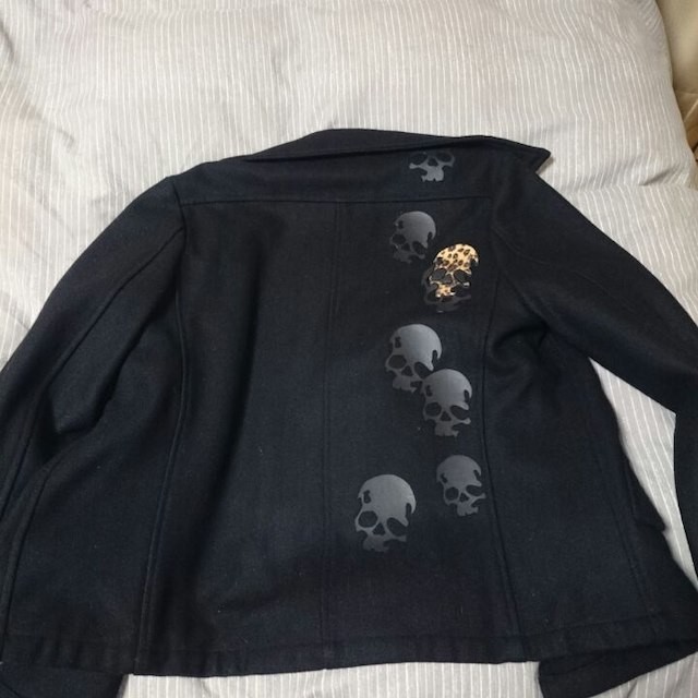 Skull Peacoat Leopard Pattern Button Custom - image 4