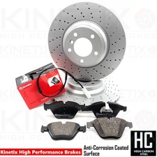 Vorderseite Gebohrt Scheibe Brembo Bremsbeläge Kleidung Sensor Für BMW 335i 335d