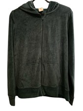 Vintage Everlast Hoodie Women Large Velour Green Zip Up Y2K Sweatshirt