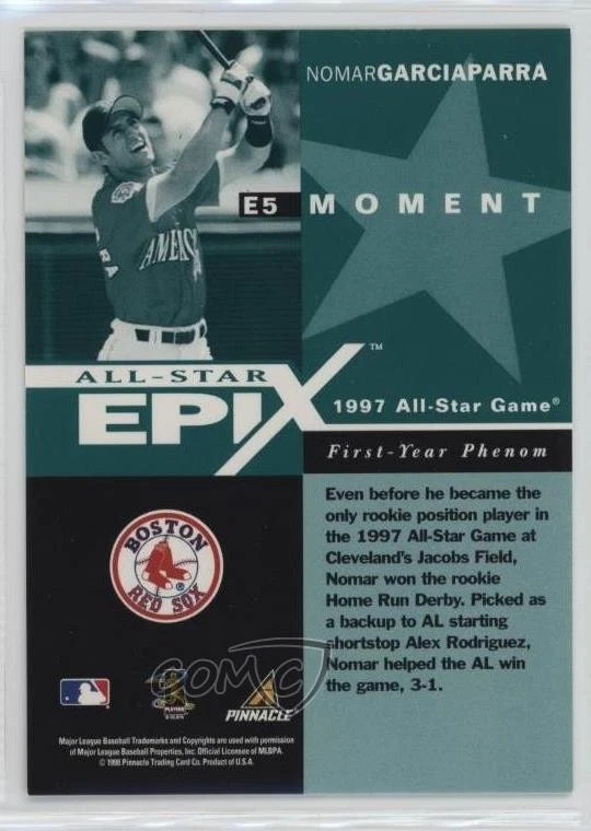 1998 Pinnacle Plus All-Star Epix Moment Emerald Nomar Garciaparra #E5 - Image 2 of 2