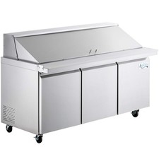 70" 3 Door Mega Top Stainless Steel Refrigerated Sandwich Prep Table