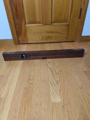Nice Antique Stanley No. 3  Wood Brass Level  Tool  30''
