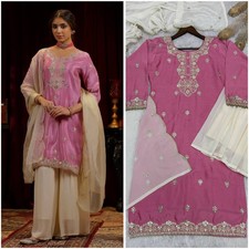 Fancy Look Pure Chinon Silk Top And Palazzo With Dupatta For Festival Wear