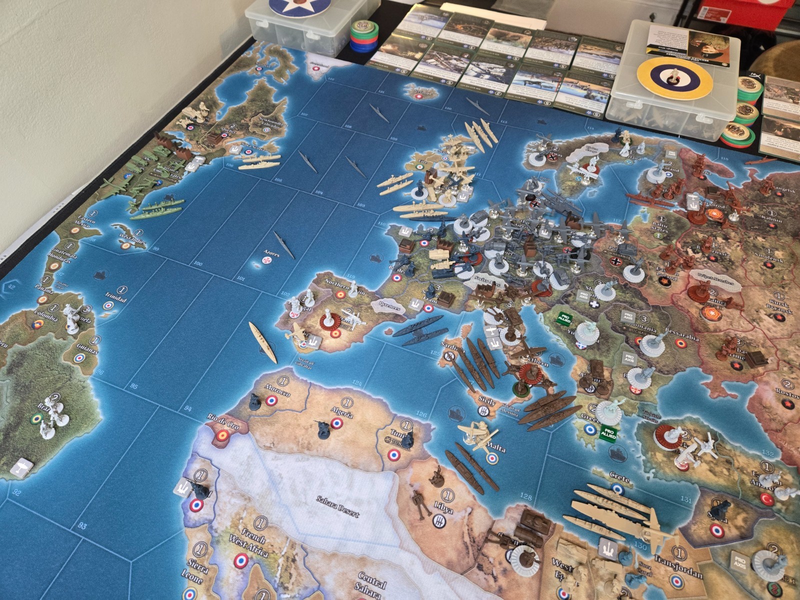 Rare Prototype Axis & Allies 1940 Mat Expanded: More Territories! - Parts Pieces
