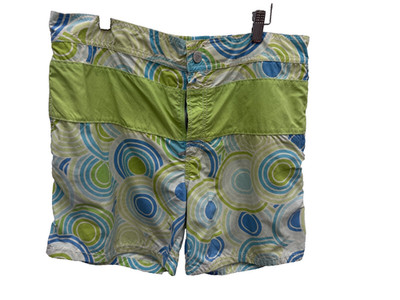 Vilebrequin Board Shorts Men XL Green Geometric Swim Trunks
