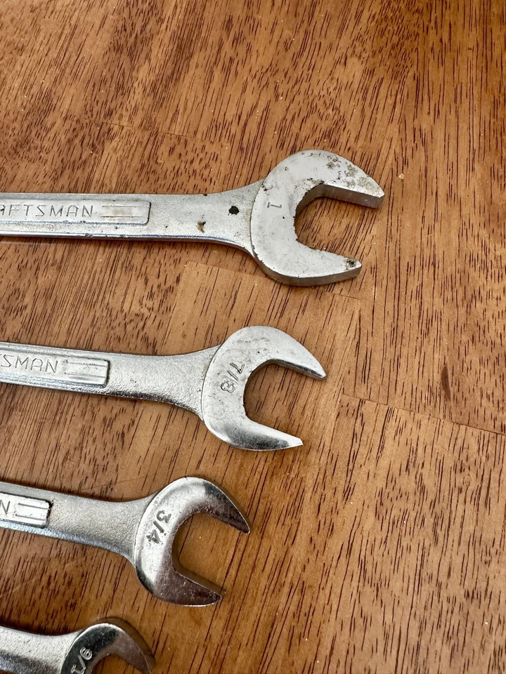 Vintage Craftsman "V" Series Double Open End Wrench Set 8 Pcs SAE 15/64" To 1” - Image 3 of 4