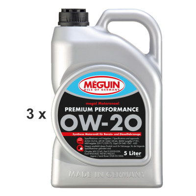Meguin Premium Performance SAE 0W-20 / 3x 5 Liter Kanister MB 229.71 MB 229.72
