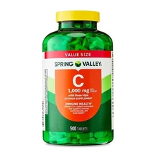 Spring Valley Vitamin C with Rose Dietary Supplement Tablets,1000 mg, 500 Count