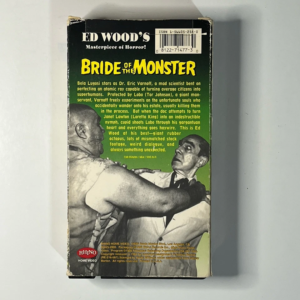 Bride Of The Monster (VHS, 1984) Ed Woods, Good Condition & Tested! - Image 2 of 4