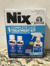 Nix Complete Lice Treatment Kit Permethrin Creme Rinse + Spray + Comb Exp 01/27