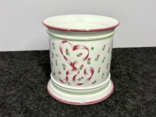 Ceralene A. Raynaud Limoges Rose & Ribbon Cachepot Romantique Pink