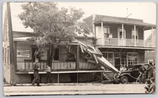 Ste. Thecle Quebec Real Photo Postcard RPPC Church Top on House Sainte-Thècle