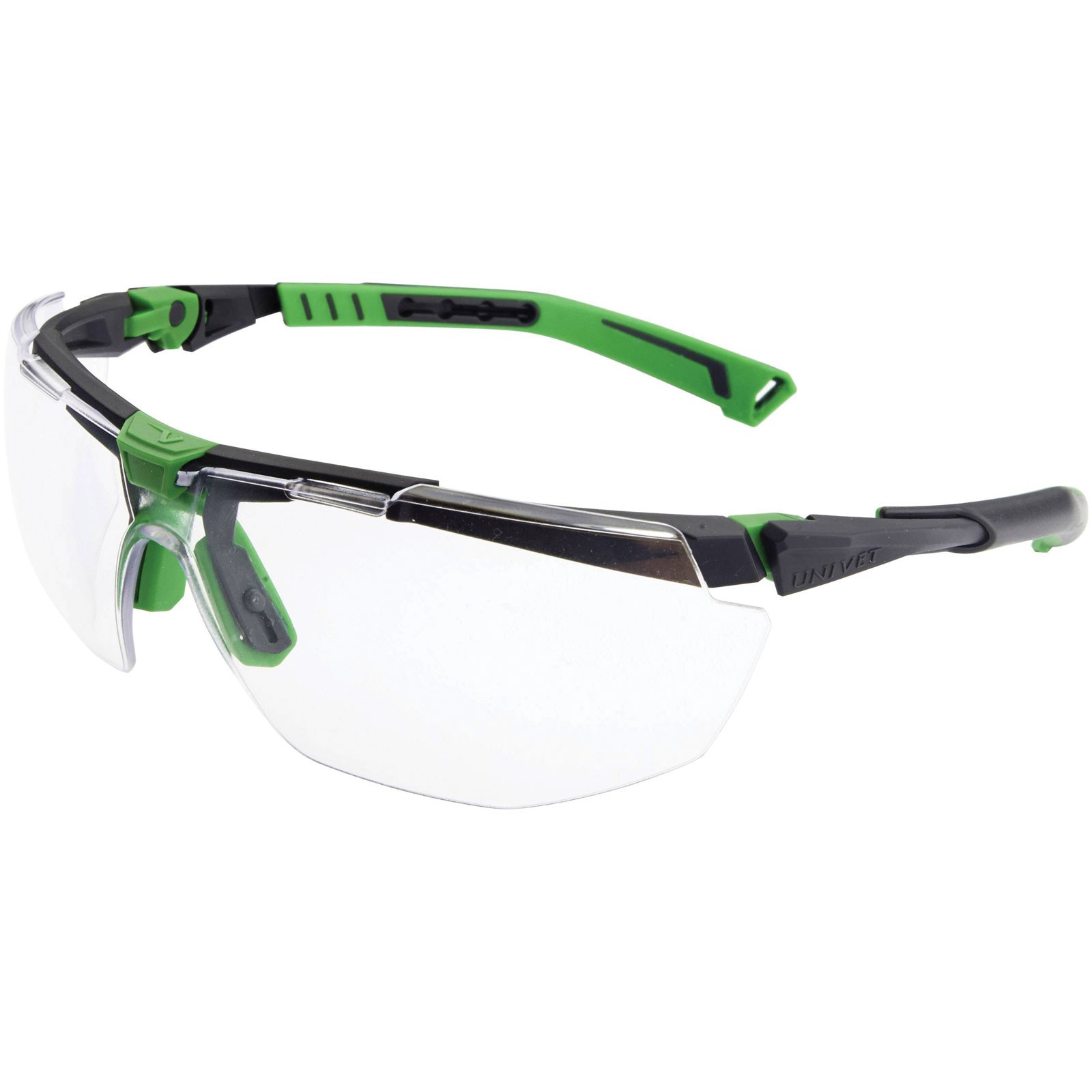 Univet 5X1 Safety Glasses Anti-Fog UV Protection Black Green