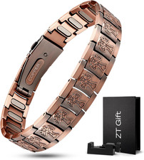 Copper Magnetic Bracelet for Men with 5X Strength 5000Gauss Magnet