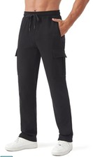 Mens Zylioo Tall Mens Cargo Sweatpants Joggers. Medium Waist, 33" Inseam. NEW