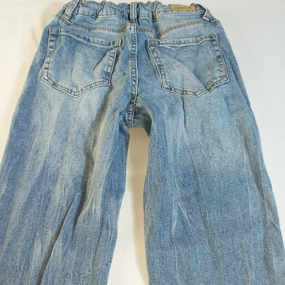 Jordache Kids Girlfriend Jeans Sz 12 Distressed Medium Wash Straight Leg Denim - Изображение 4 из 4