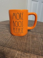 RAE DUNN Halloween LL MORE BOOS PLEASE Orange Ceramic Coffee Mug