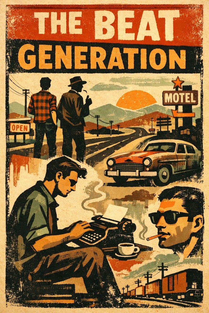 The Beat Generation Poster - Retro Art 🚗 - 24x36” - Premium Matte