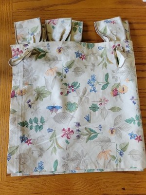 Longaberger Valance Tab Tie Botanical Fields 53.5'' x 13.5'' 2445735 Tan floral