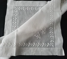 Hand Embroidered Monogram Bridal Handkerchief VP