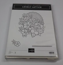 Stampin' Up Unmounted Rubber Stamp Set  LOVELY LATTICE Flowers Floral