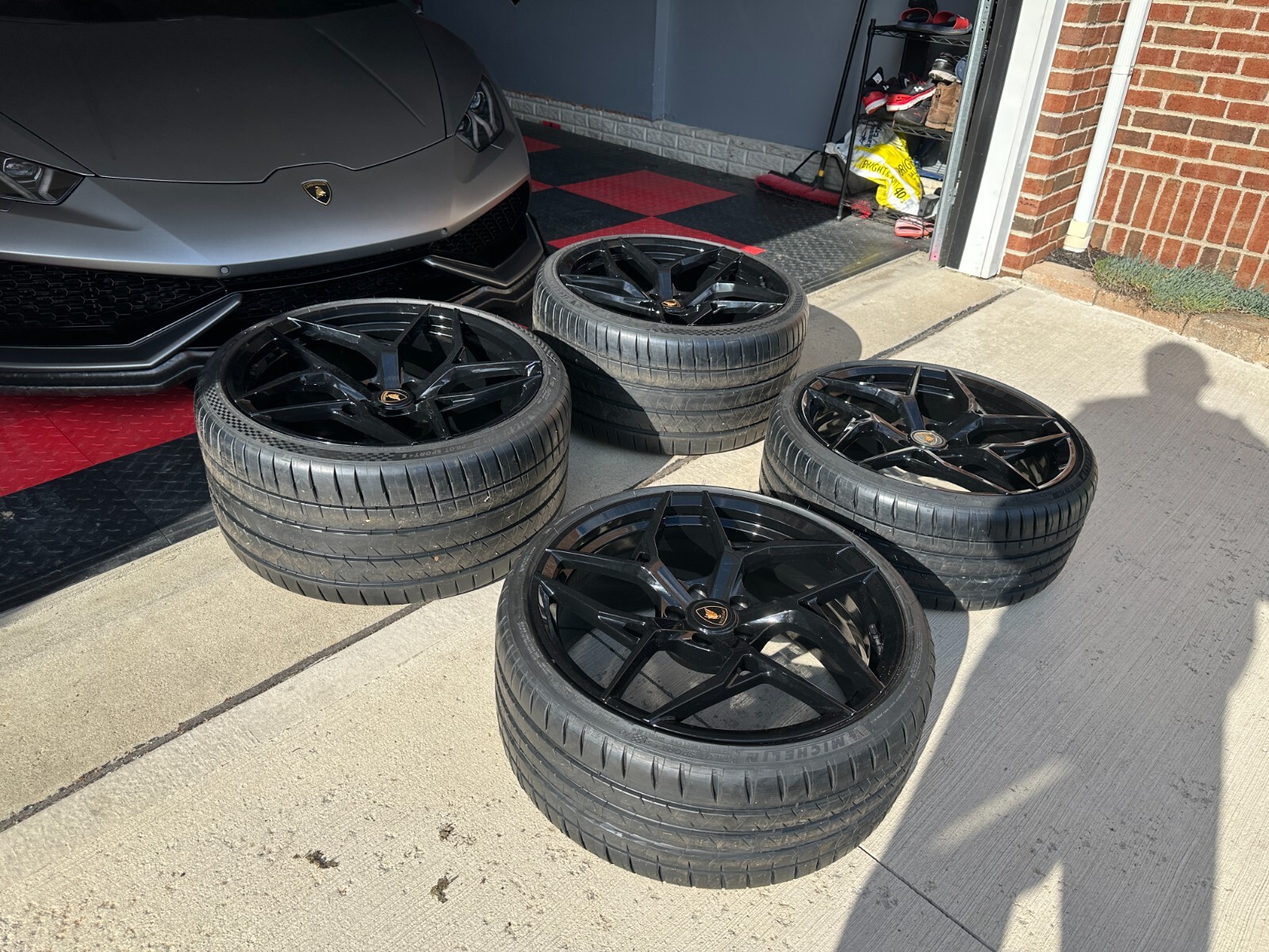 15-24 Lamborghini Huracan Concave Forged Gloss Black wheels Complete Set 21 /20