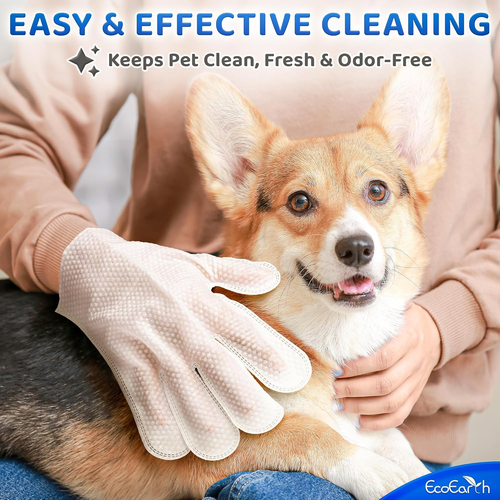 Premium Pet Wipes for Dogs & Cats - 6 Pcs - Disposable Washing Gloves for Bath & - Picture 2 of 12