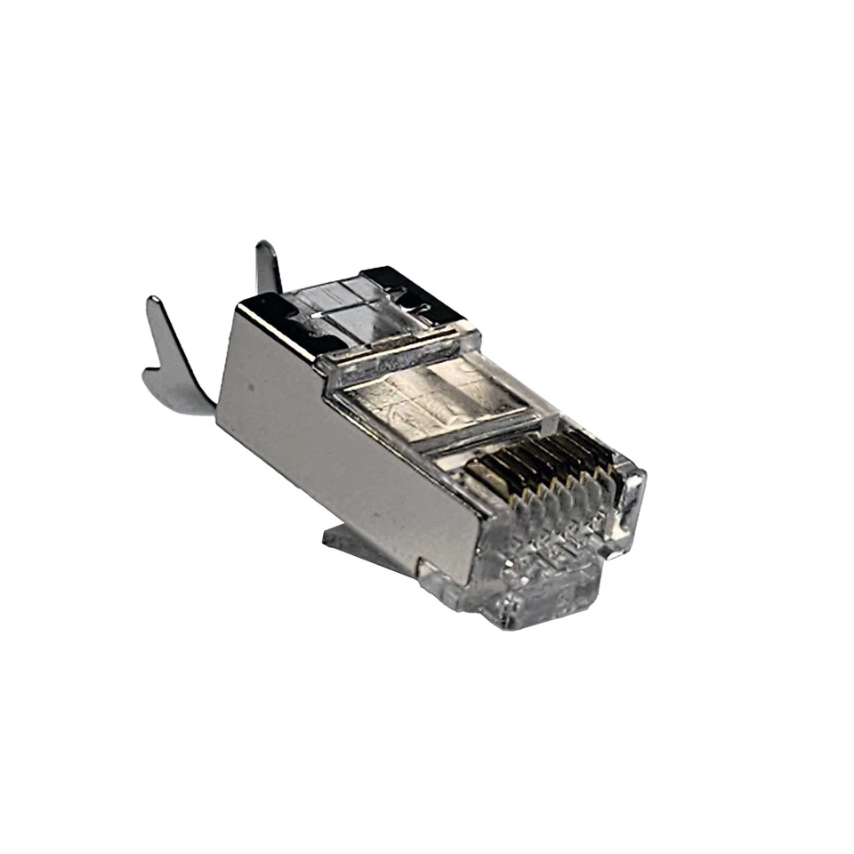 Conector enchufe modular de paso CAT6/CAT6A extra grande RJ45 8P8C, 100 un. Foto 2 de 4