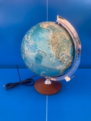 Mappemonde Globe Terrestre Tecnodidattica Lampe VINTAGE 42