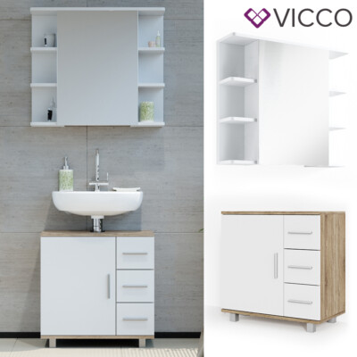 Vicco Meuble sous vasque Ilias 80x60.8cm Sonoma/Blanc