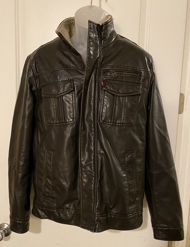 Levi's Faux Leather Dark Brown Sherpa 