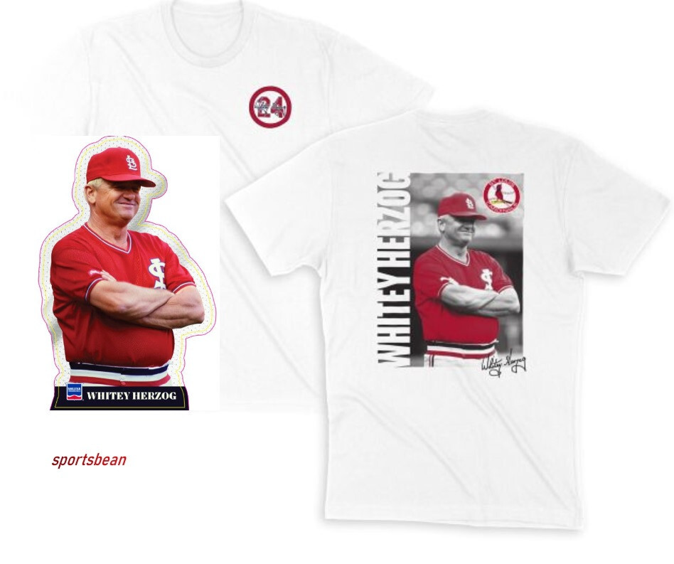 非売品Louis Cardinals Budweiser レプリカユニフォーム St Louis Cardinals - Whitey Herzog T-shirt AND Decal - 7/10/24 SGA