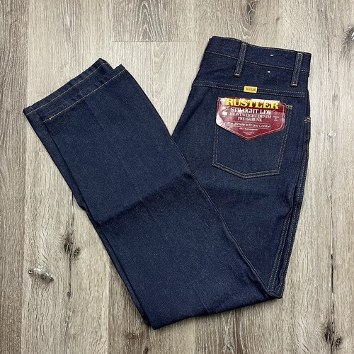 NWT Vintage 70s 80s Rustler Straight Leg Heavyweight Denim Jeans 36x32 Talon Zip