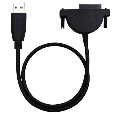 USB 2.0 zu Mini Sata II 7 + 6Pin Adapter für Laptop CD / DVD ROM Laufwerk Cab CL