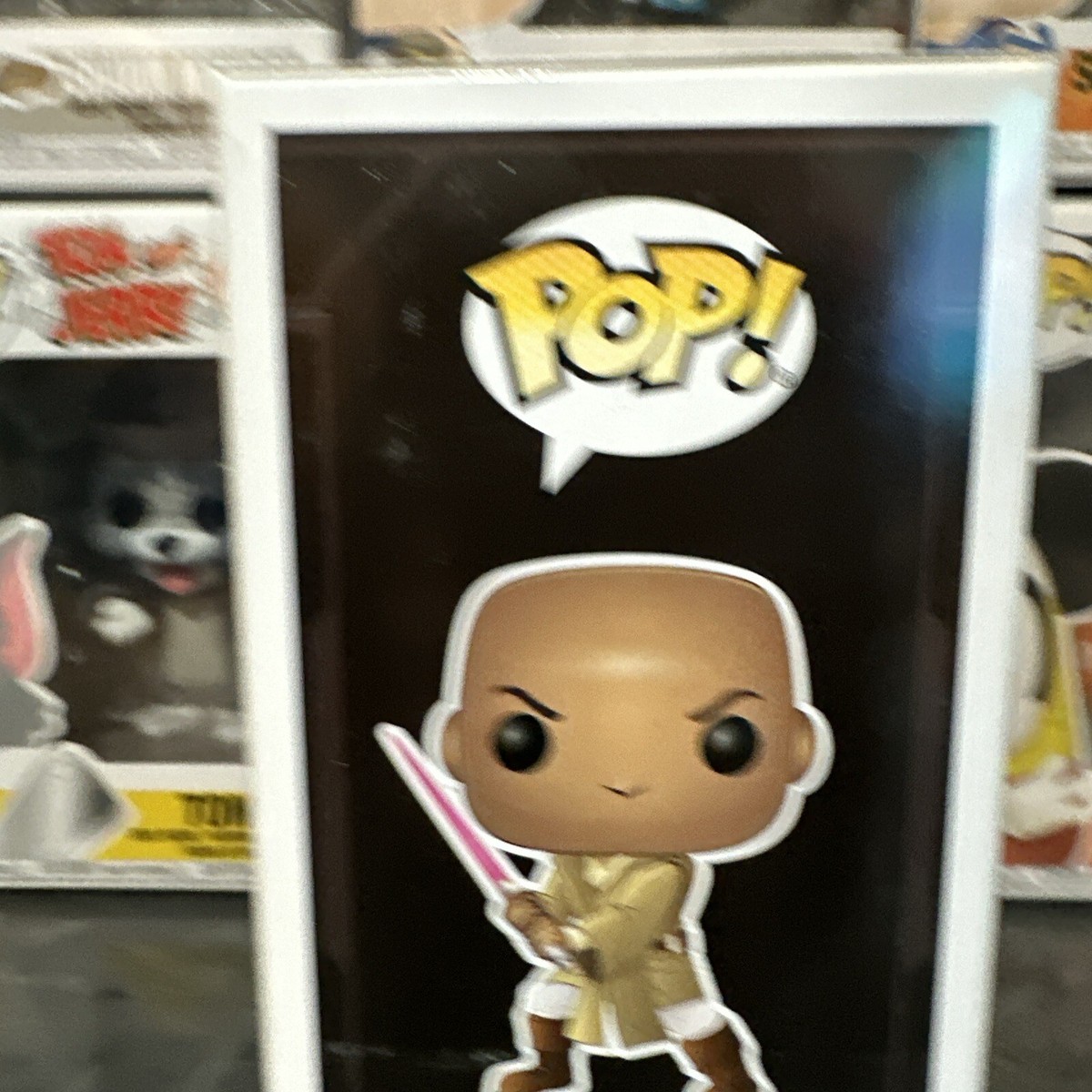 Funko POP Star Wars - Mace Windu - Store Exclusive Special Edition - in Pop Protector and Box Funko POP Star Wars - Mace Windu - Store Exclusive Special Edition - in Pop Protector and Box