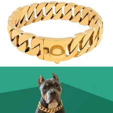 32Mm Stainless Steel Pet Dog Supplie Medium Large Dog Fighting Bully Dog Collars