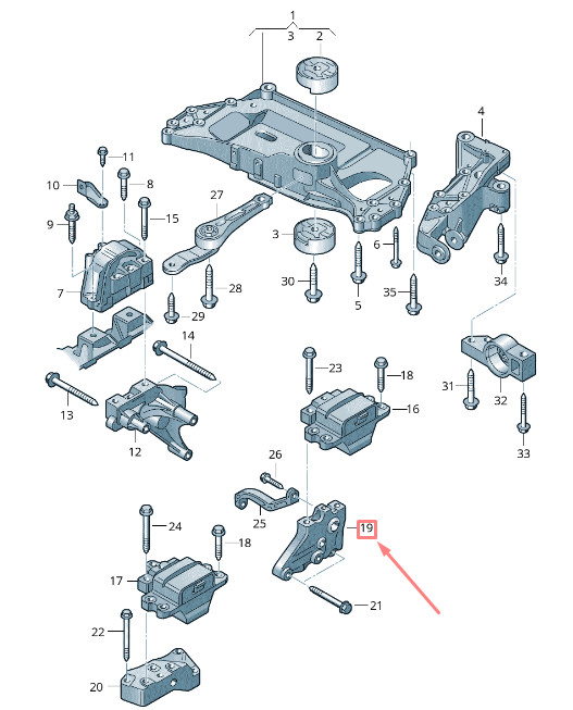 Support de boîte de vitesses gauche pour Volkswagen Golf 5G Mk7 1K0199111E