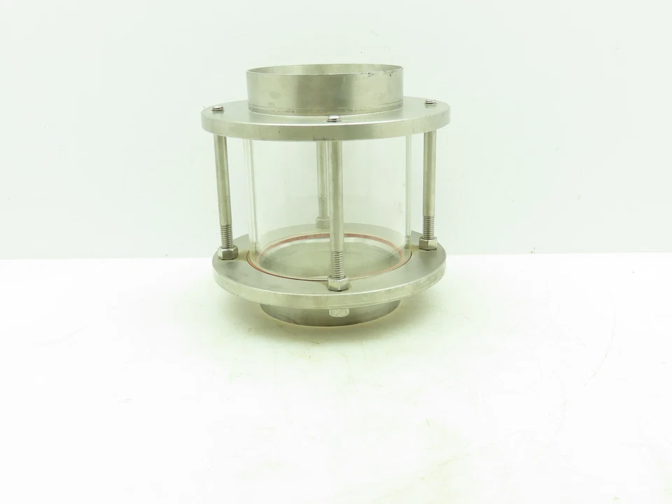 Visor de cilindro en línea de flujo sanitario 4" tubo 304 SS enchufe deslizante Foto 3 de 4