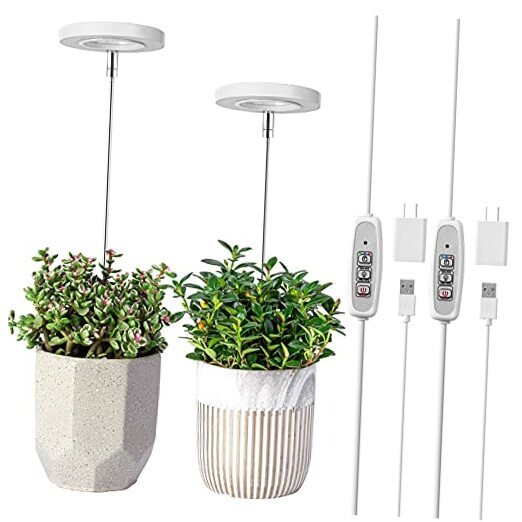  Grow Light, Full Spectrum LED Plant Light for Indoor Plants, 2-Pack Warm White