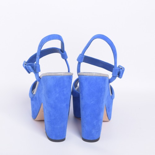 Le Silla Women Blue Sandals Suede Leather Ankle Strap Block Heel Shoes Sz EUR 40 - Picture 4 of 6
