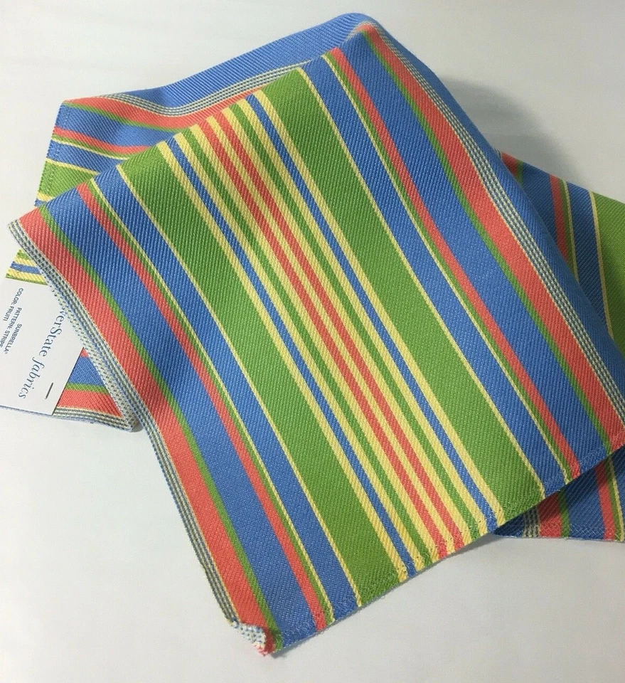 Fabric Upholstery Sample SUNBRELLA 17"x17" stripe craft/upholstery - Image 4 of 4