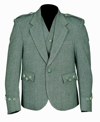 Lovat Green Tweed Argyll Kilt Jacket 