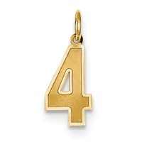 14k Yellow Gold Medium Satin Number 4 Charm Pendant on sale 14k Yellow Gold Medium Satin Number 4 Charm Pendant on sale
