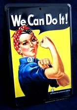 WE CAN DO IT! - *US MADE* Embossed Metal Sign - Man Cave Garage Bar Wall Decor